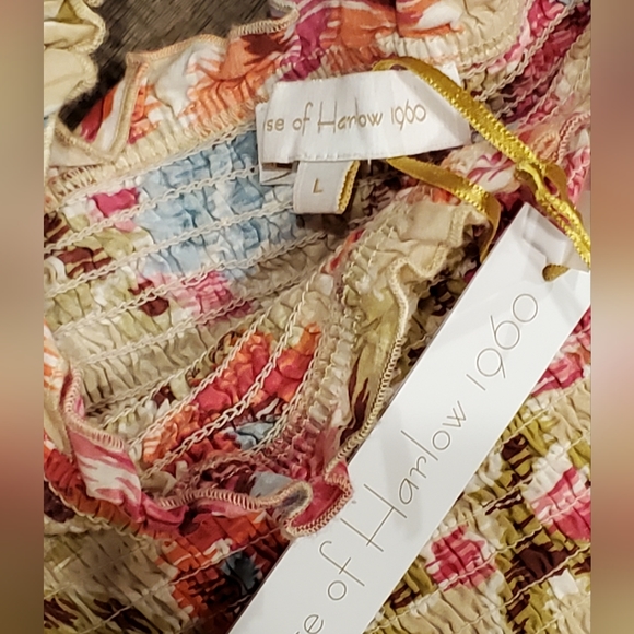 House of Harlow 1960 Maxi Dress,Pockets, Cotton, Khaki Pink Floral, Large, NWT - Picture 10 of 15